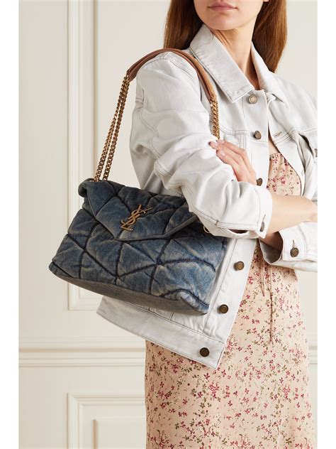 ysl denim bag puffer|ysl denim bag small.